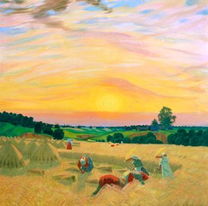 The Harvest by Boris Mikhailovich Kustodiev