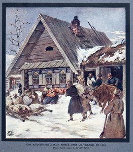 Armed Forces Requisition Supplies in a Village by Boris Vasilievich Zvorykin