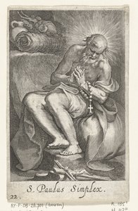 Saint Paul of Egypt as a Hermit (series: Hermits, Sacra eremvs ascetarvm) by Boëtius Adamsz. Bolswert