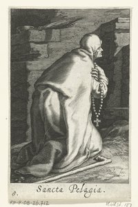 Saint Pelagia of Antioch as a Hermit (Hermits) by Boëtius Adamsz. Bolswert