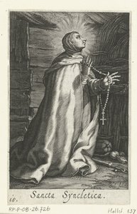 Saint Syncletica of Alexandria as a Hermit (Hermits) by Boëtius Adamsz. Bolswert