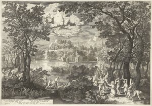 Landscape with the Martyrdom of Saint Stephen by Boëtius Adamsz. Bolswert