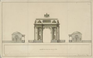 Triumphal Arch by Tverskaya Zastava in Moscow, 1826-1829