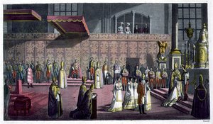 The Primate of Hungary Crowning the Queen in the Collegiate Church, Westprim, Hungary, Plate 5 from 