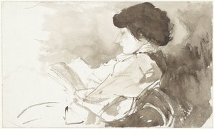 Reading Woman in Profile by Bramine Hubrecht