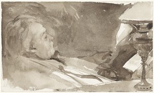 Portrait of Alphons Marie Antoine Joseph Grandmont, Reading by a Lamp