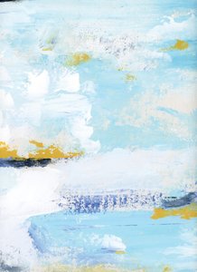 Serene Blue Gold Abstract by Breanna Megan Studio
