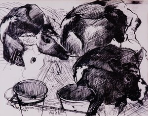 Calves, Damp, Newborn by Brenda Brin Booker