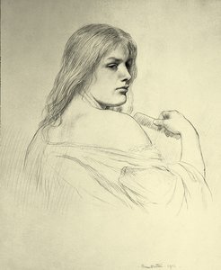 Young Woman Combing Her Hair - A Study of Beatrice Stewart by Brian Hatton