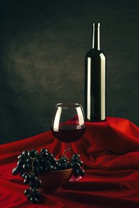 Still Life with Wine and Grapes by Brig Barkow