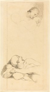 Frightened Man Looking Up; Woman and Children by British 18th Century after John Flaxman