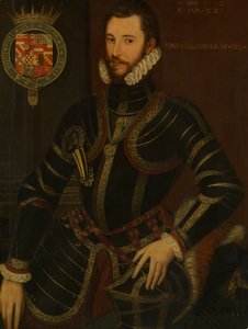 Portrait of Walter Devereux, First Earl of Essex, 1572 by British Painter.