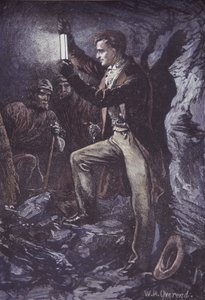 Humphry Davy with Davy Safety Lamp for Miners, Invented in 1815