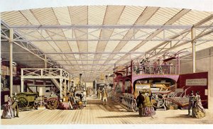 Industrial Revolution: Internal View of the Farm Machinery Pavilion at the Crystal Palace, Built by Joseph Paxton for the 1851 World Exposition in London