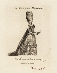 Mrs Frederica Weichsel singing at Vauxhall Pleasure Gardens, late 18th century