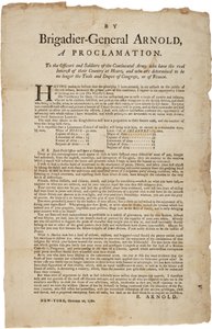 Proclamation to officers and soldiers of the Continental Army, 20th October 1780 by British School
