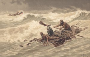 Sailors Cling on to Wreckage at Sea