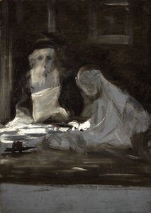 Sketch of Two Seated Figures by British School