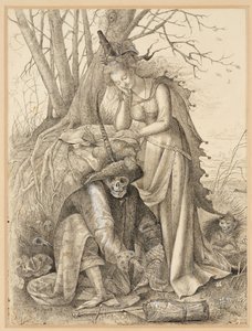 Vanitas Allegory: Death and a young woman by British School
