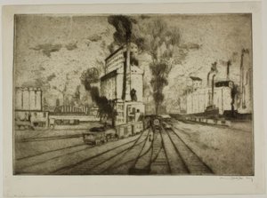 Chicago - Grain Elevators, South Deering by Bror Julius Olsson Nordfeldt
