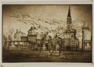 Chicago - The Montgomery Ward Tower by Bror Julius Olsson Nordfeldt