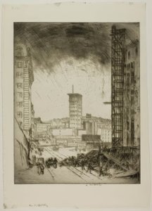 The Scaffolding by Bror Julius Olsson Nordfeldt