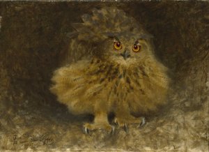 An Eagle Owl by Bruno Andreas Liljefors