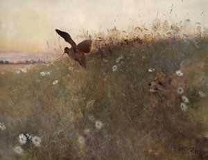 Fox and Woodcock by Bruno Andreas Liljefors