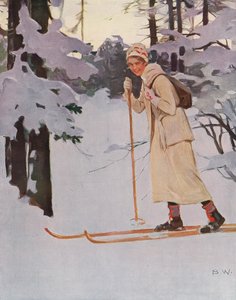 Woman Cross-Country Skiing