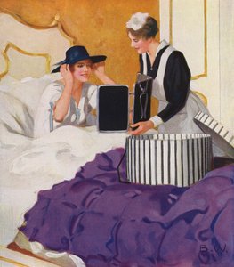 Woman Trying on a New Hat