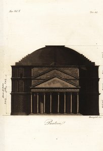 Front Elevation of the Roman Temple, the Pantheon, Rome by Buonajuti Buonajuti