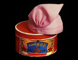 Hat and hat box by Burmese School
