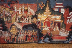 The Birth of the Future Buddha, c.1800-20 by Burmese School