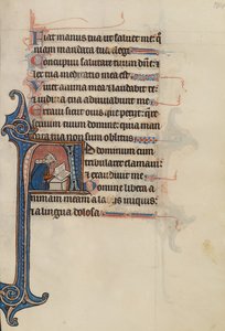 Initial A: A Noblewoman Seated on the Ground Reading