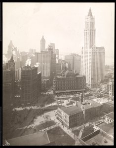 Aerial View of City Hall Park, City Hall and the Post Office by Byron Company