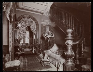 An ornate sitting room in the Blakely Hall residence at 11 West 45th Street, New York, 1896-98 by Byron Company