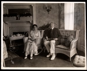 Portrait of Mr. and Mrs. Howard Seated in Their Home at 200 5th Avenue, New York