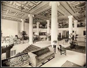 The entrance and lobby of the Robert Treat Hotel, Newark, New Jersey, 1916