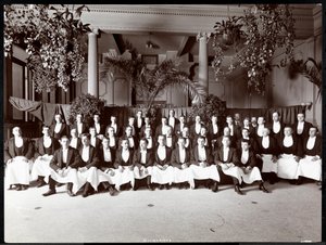 Waiters at Hotel Delmonico, 1902 by Byron Company