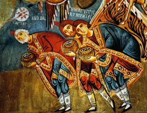Adoration of Magi, Karanlik Kilise (Dark Church), Goreme (12th-13th century) by Byzantine