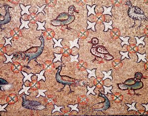 Birds (detail of mosaics, 5th century)