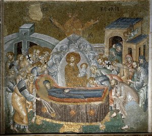 Dormition of the Virgin (Mosaic) by Byzantine