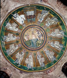The Baptism of Christ in the Jordan and the Twelve Apostles (mosaic) by Byzantine