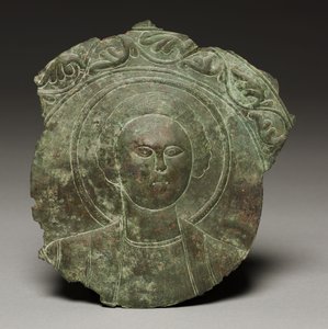 Door Plaque with the Head of a Saint, 500s