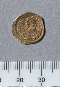 Half Tremissis of Justinian I, Constantinople, 527-565 by Byzantine School