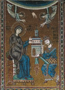 King William II of Sicily offers the Church of Monreale to the Virgin