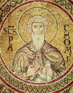 St. Pachomius (mosaic) by Byzantine School