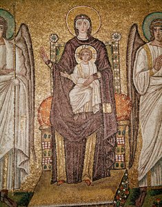 The Byzantine virgin (detail) by Byzantine School