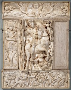 The Emperor Triumphant, known as the Barberini Ivory, 500-550 AD by Byzantine School