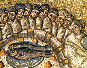 The Fish and Apostles (Detail from "The Last Supper") by Byzantine School